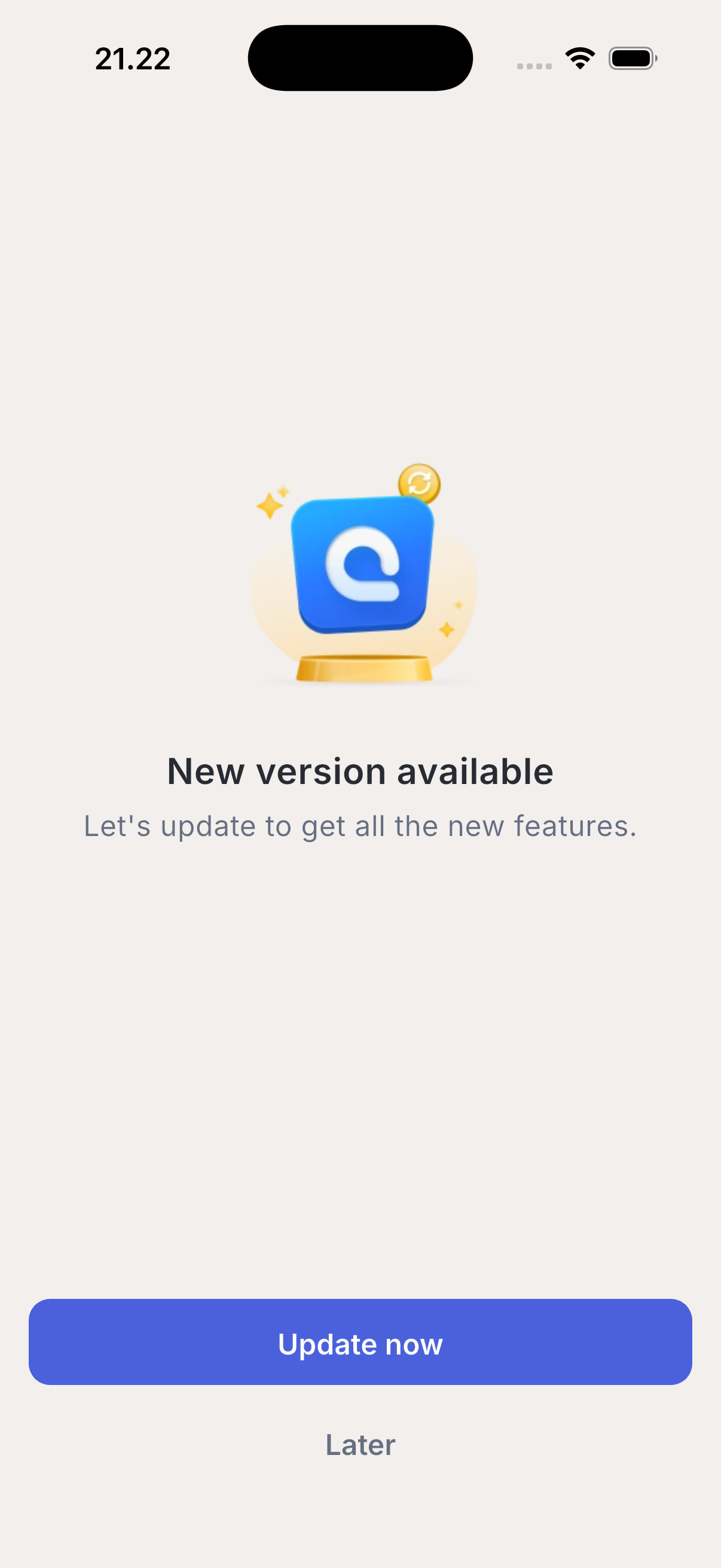 iOS soft update page